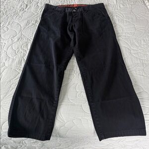 HUGO BOSS Noom Mens W32 L30 Regular Straight Made in Italy Pants Trousers Black